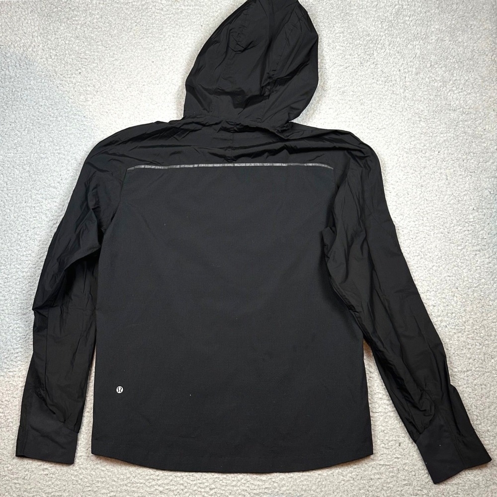 Lululemon Pack-It Jacket Mesh Mens L Black Hooded Running Windbreaker Reflective - Picture 14 of 14